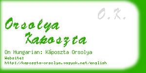 orsolya kaposzta business card